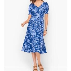 Talbots Etched Toile Belted Smocked Fit n Flair 2p